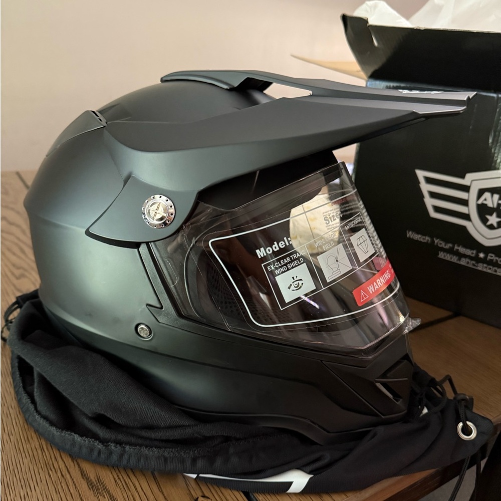 Dual Sport Helmet in Matte Black DOT Approved